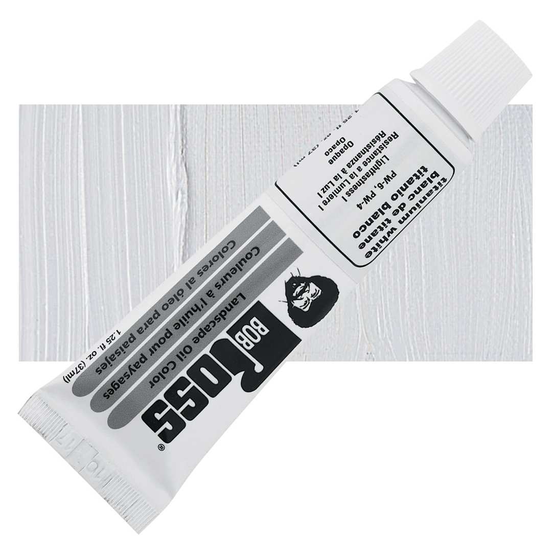 Open in modal - Bob Ross Oil Color - Titanium White, 1.25 oz tube and swatch