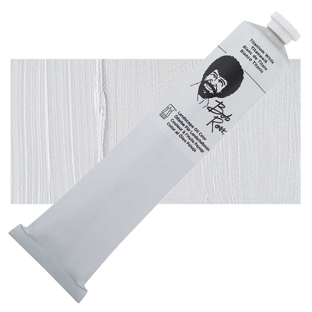 Open in modal - Bob Ross Oil Color - Titanium White, 6.8 oz tube and swatch