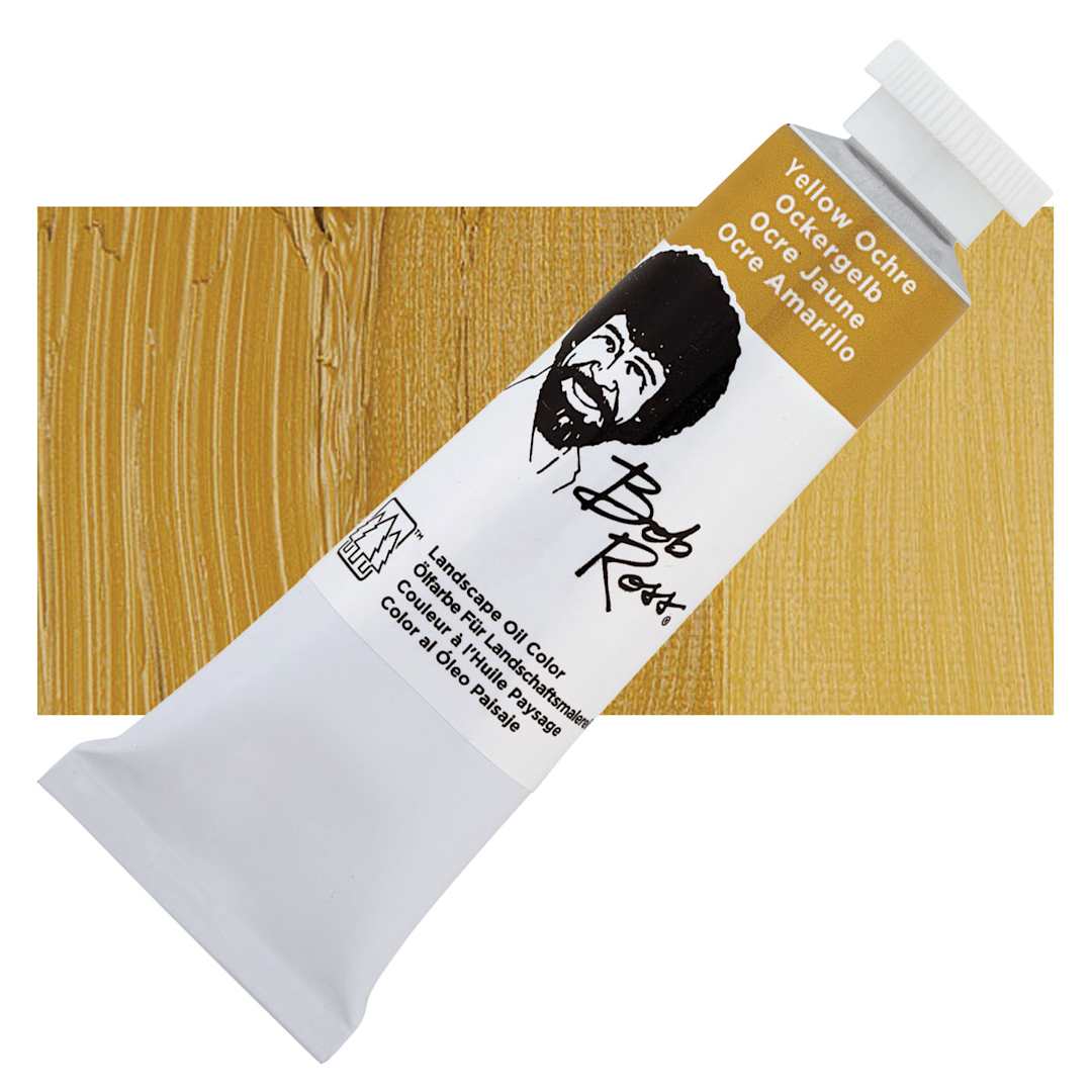 Open in modal - Bob Ross Oil Color - Yellow Ochre, 1.25 oz tube and swatch