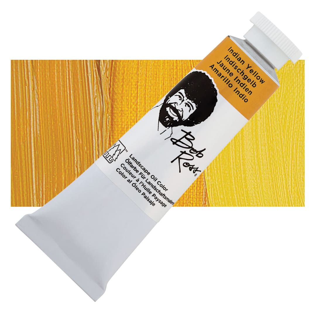 Open in modal - Bob Ross Oil Color - Indian Yellow, 1.25 oz tube and swatch