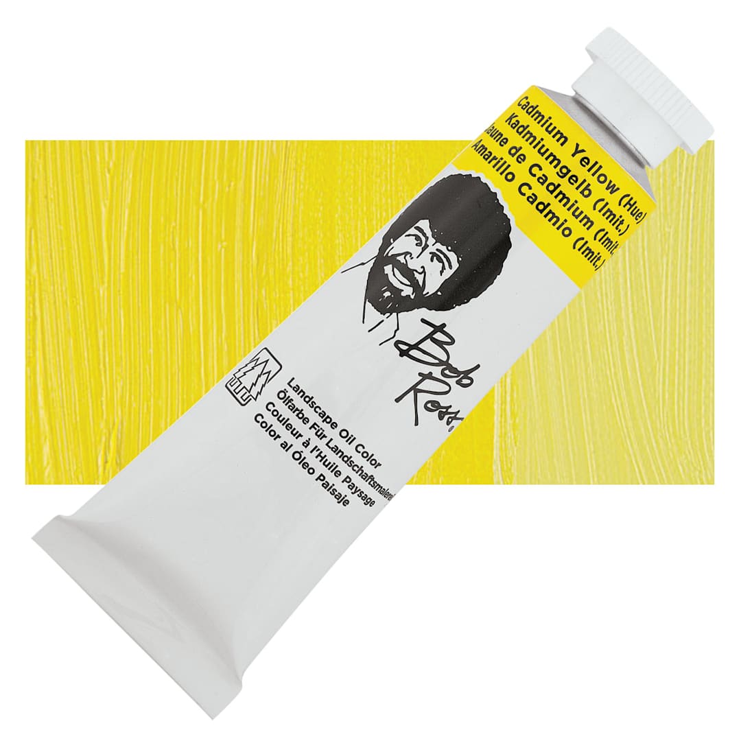 Open in modal - Bob Ross Oil Color - Cadmium Yellow Hue, 1.25 oz tube and swatch