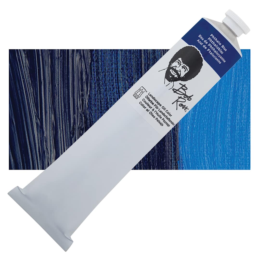 Open in modal - Bob Ross Oil Color - Phthalo Blue, 6.8 oz tube and swatch