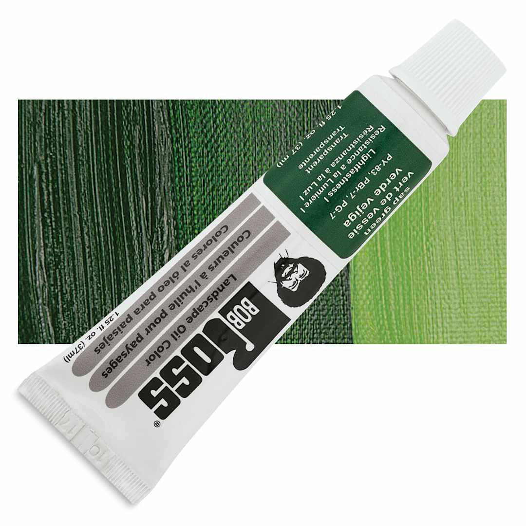 Open in modal - Bob Ross Oil Color - Sap Green, 1.25 oz tube and swatch