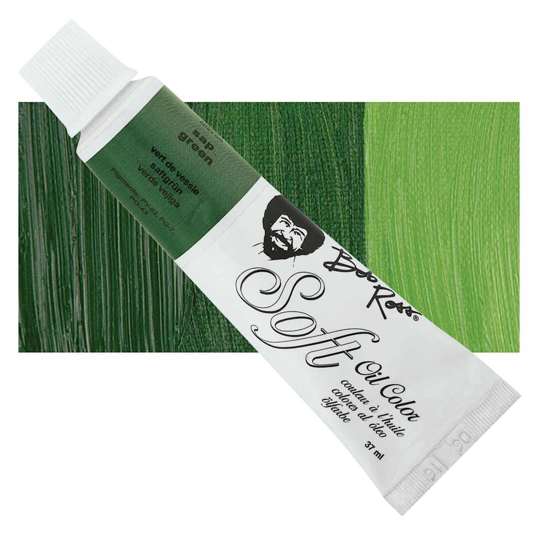 Open in modal - Bob Ross Soft Oil Color - Sap Green, 1.25 oz tube and swatch
