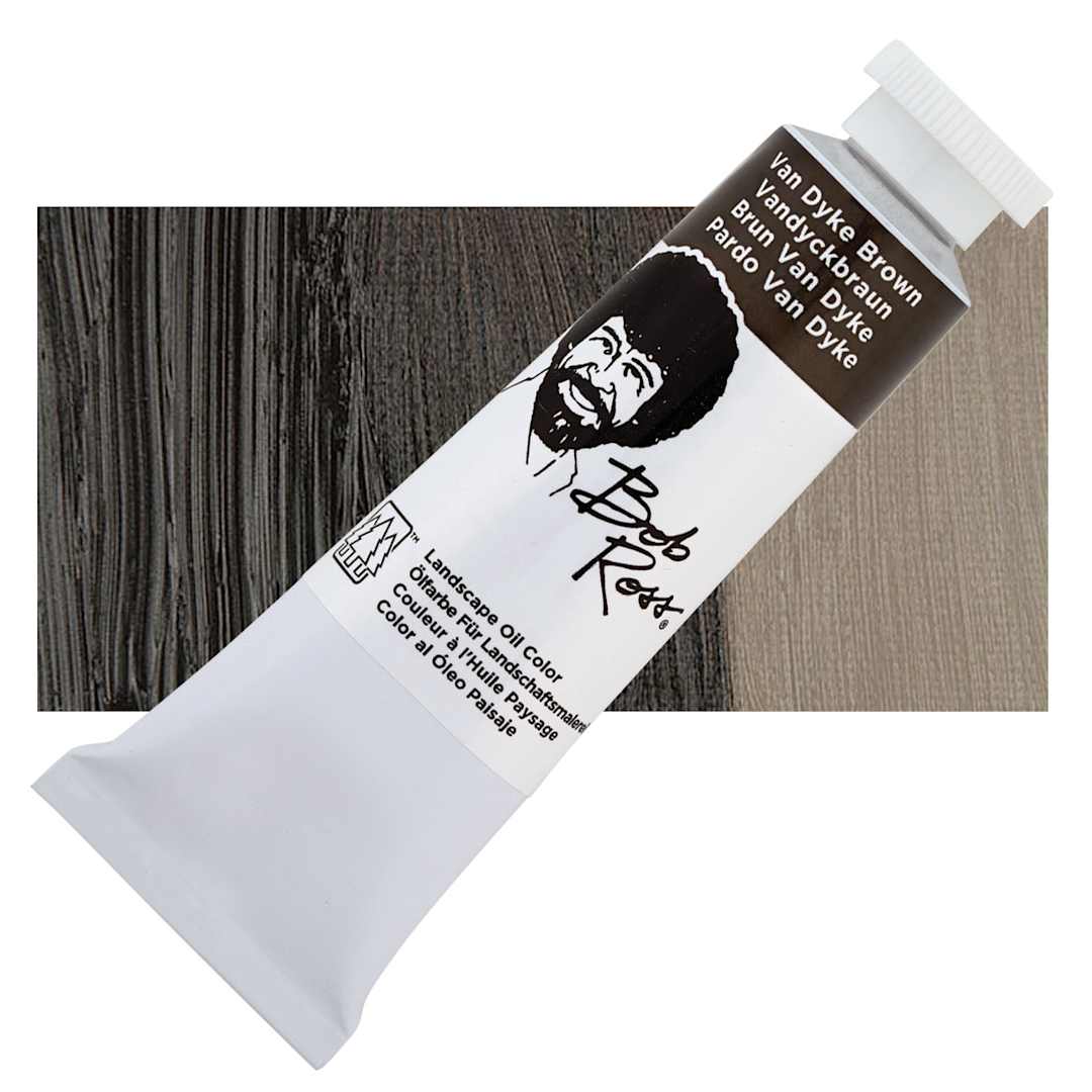 Open in modal - Bob Ross Oil Color - Van Dyke Brown, 6.8 oz tube and swatch