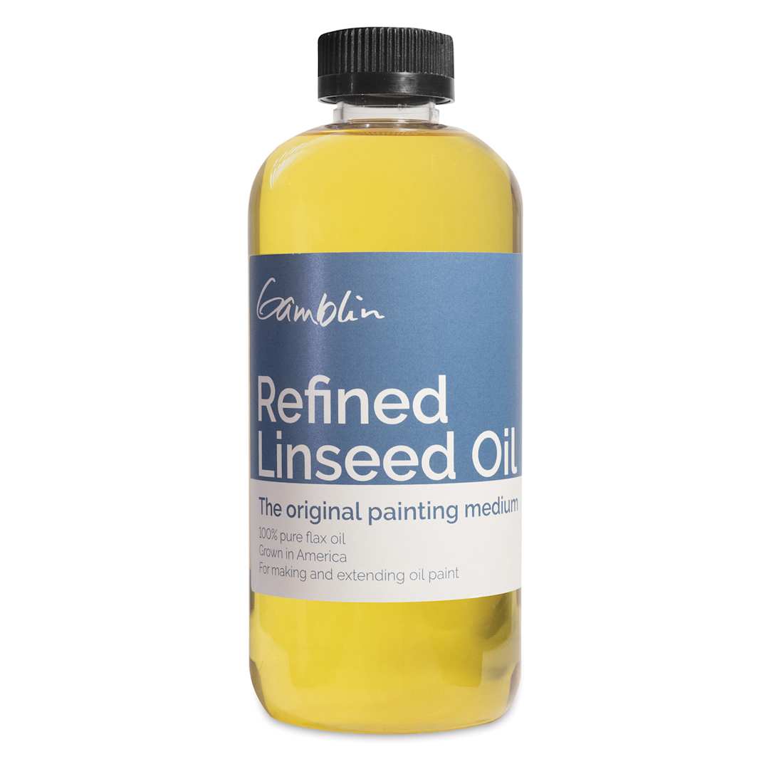 Open in modal - Gamblin Refined Linseed Oil - 16.9 oz bottle