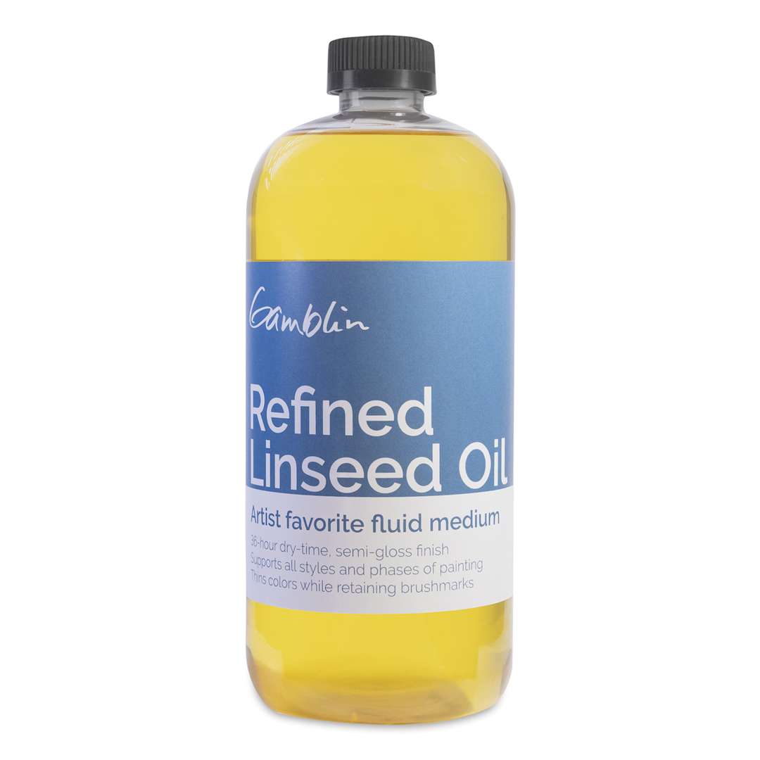 Open in modal - Gamblin Refined Linseed Oil - 16.9 oz bottle