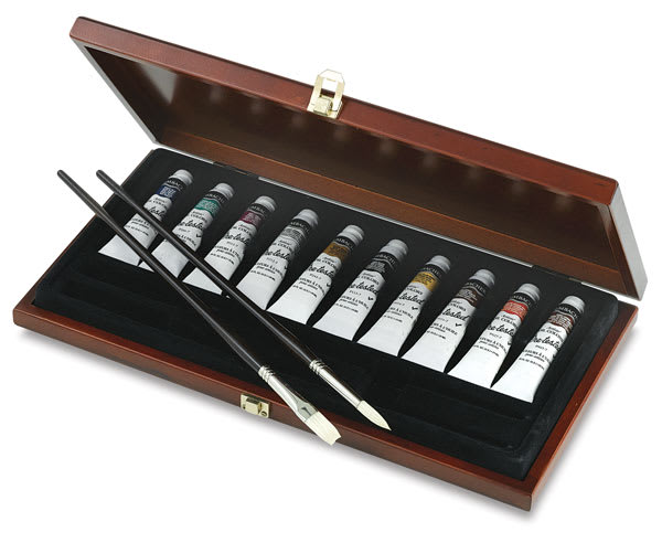 Open in modal - Grumbacher Pre-Tested Artists' Oil Paints and Sets - Wood Box Set of 10
