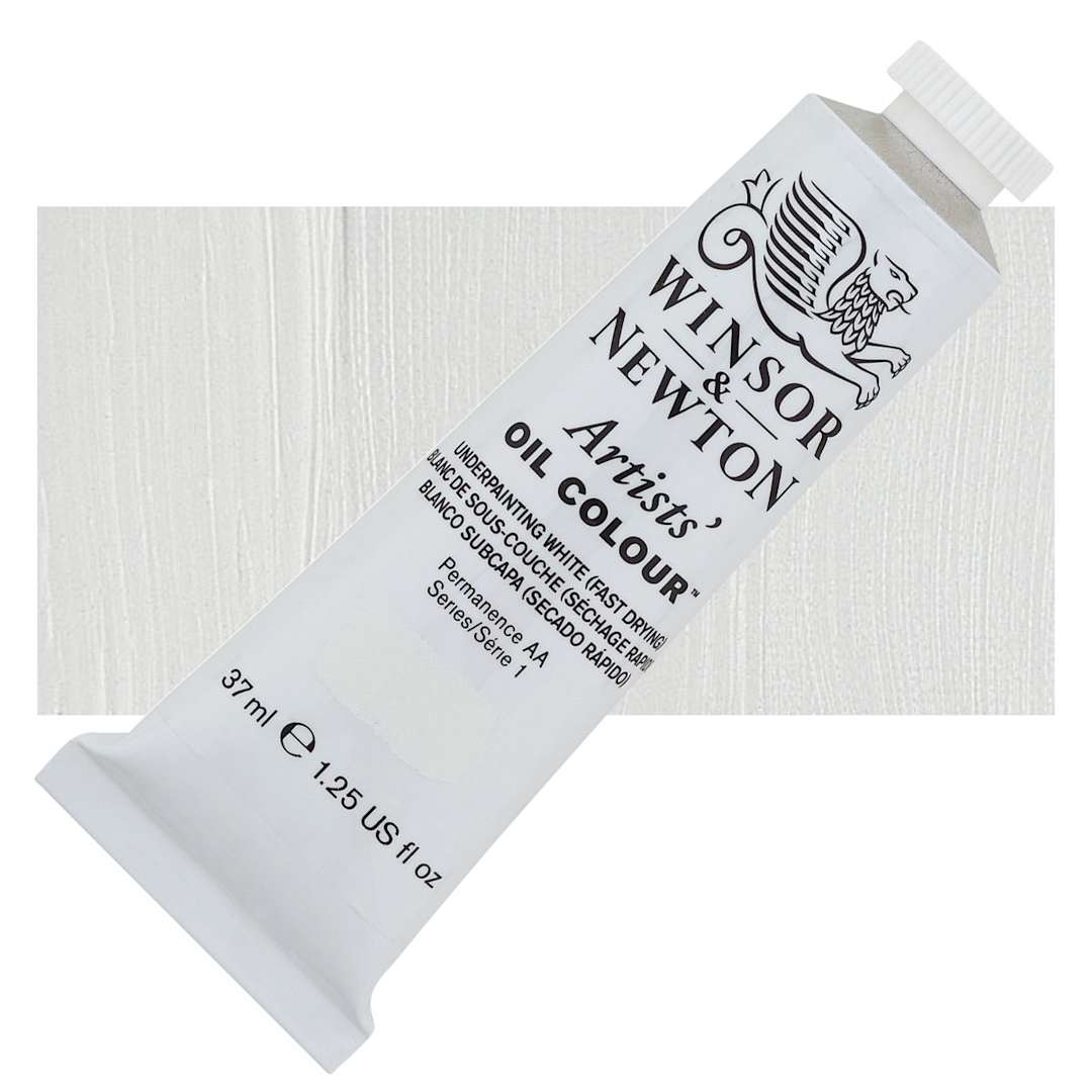 Open in modal - Winsor & Newton Artists' Oil Color - Underpainting White, 37 ml, Tube and swatch