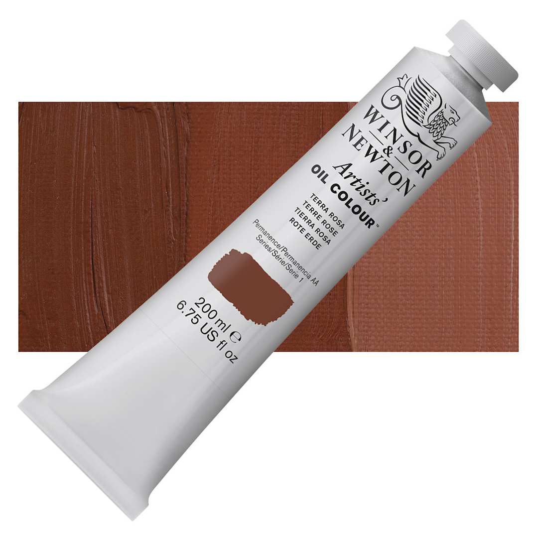 Open in modal - Winsor & Newton Artists' Oil Color - Terra Rosa, 200 ml, tube and swatch