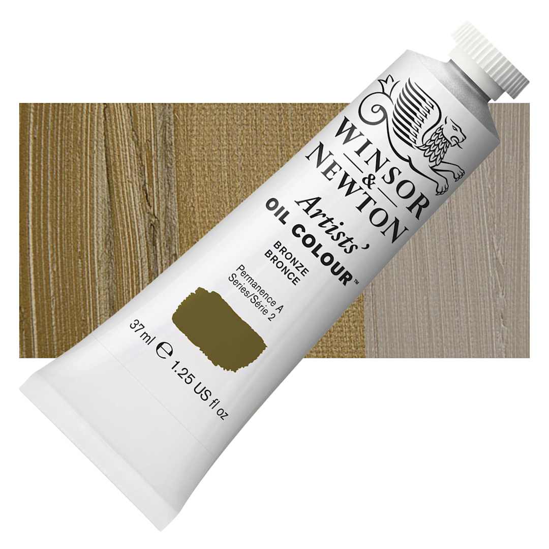 Open in modal - Winsor & Newton Artists' Oil Color - Bronze, 37 ml tube and swatch