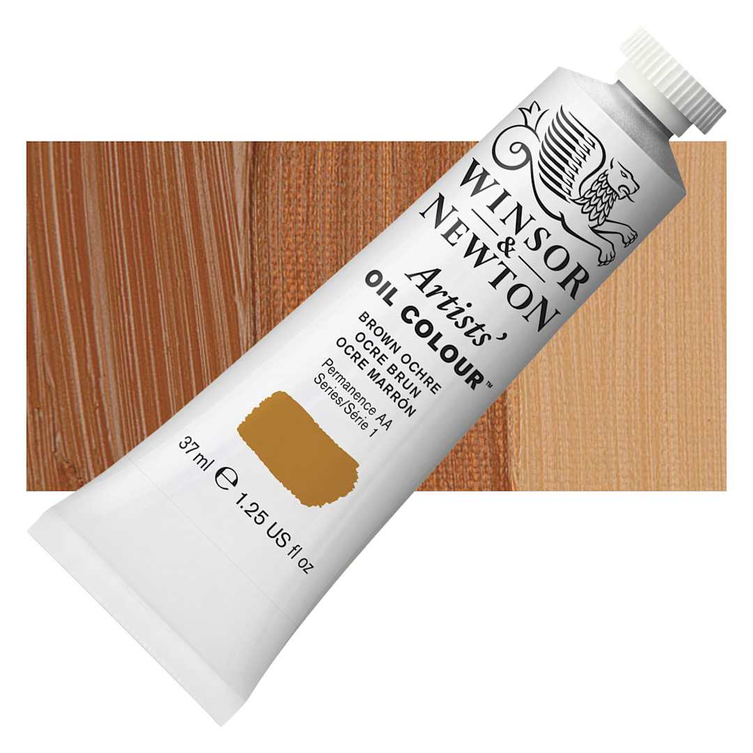 Open in modal - Winsor & Newton Artists' Oil Color - Brown Ochre, 37 ml tube and swatch