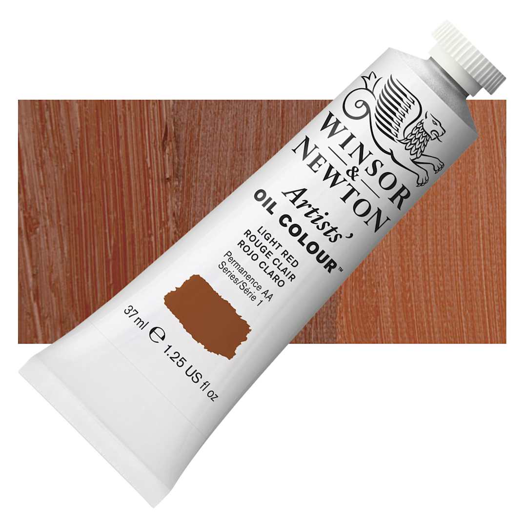 Open in modal - Winsor & Newton Artists' Oil Color - Light Red, 37 ml tube and swatch