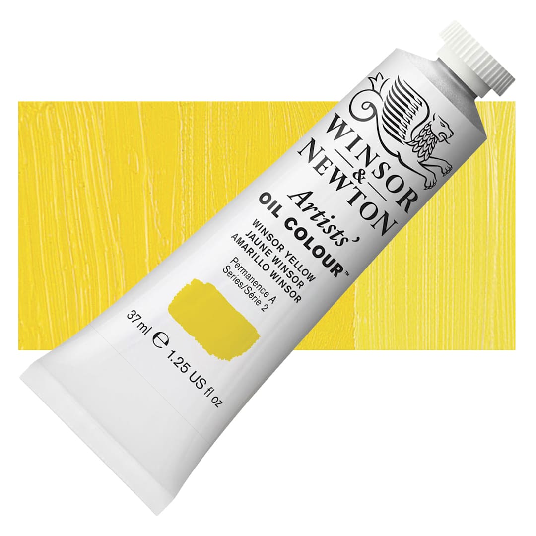 Open in modal - Winsor & Newton Artists' Oil Color - Winsor Yellow, 37 ml, Tube and swatch