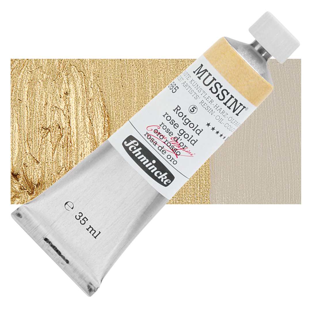 Open in modal - Schmincke Mussini Oil Color - Rose Gold, 35 ml tube and swatch