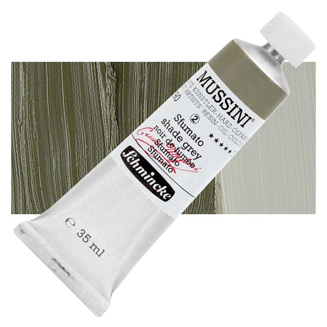 Open in modal - Schmincke Mussini Oil Color - Shade Gray, 35 ml tube and swatch