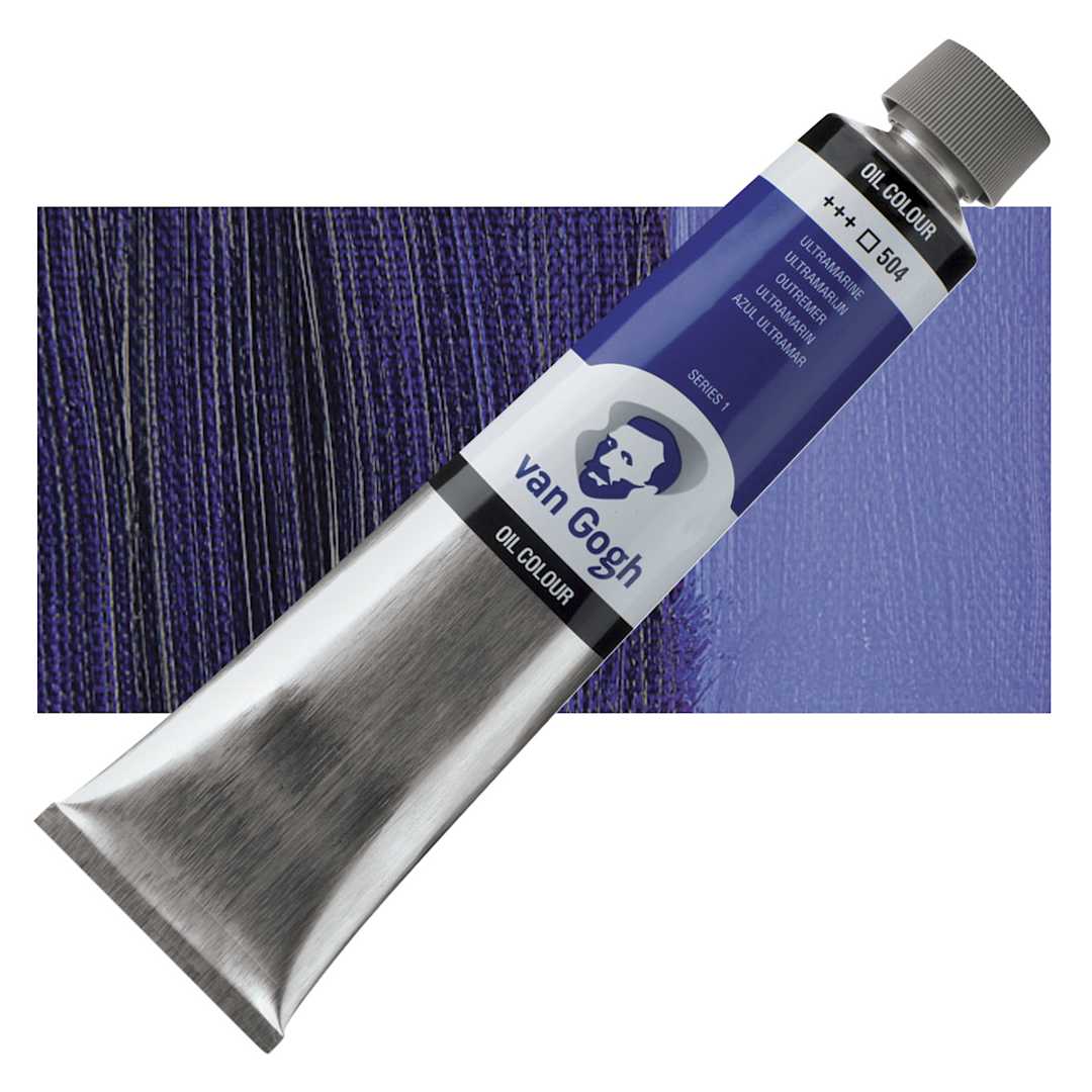 Open in modal - Van Gogh Oil Paint - Ultramarine, 200 ml tube and swatch