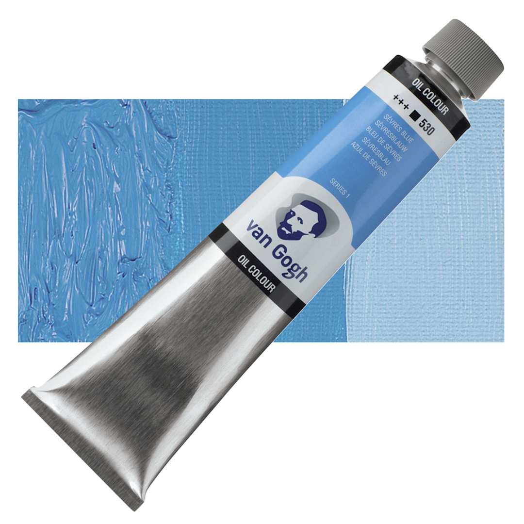 Open in modal - Van Gogh Oil Paint - Severes Blue, 200 ml tube and swatch