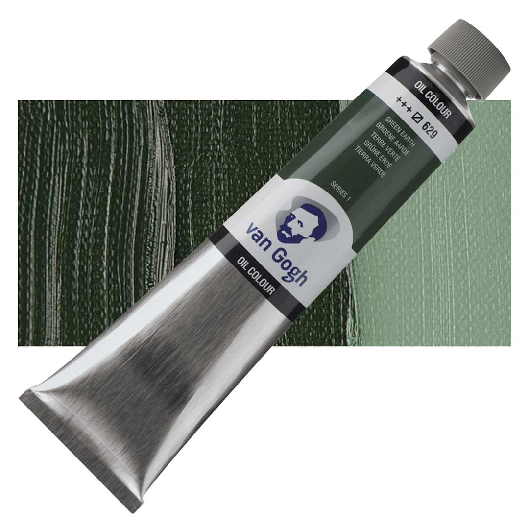 Open in modal - Van Gogh Oil Paint - Terre Verde, 200 ml tube and swatch