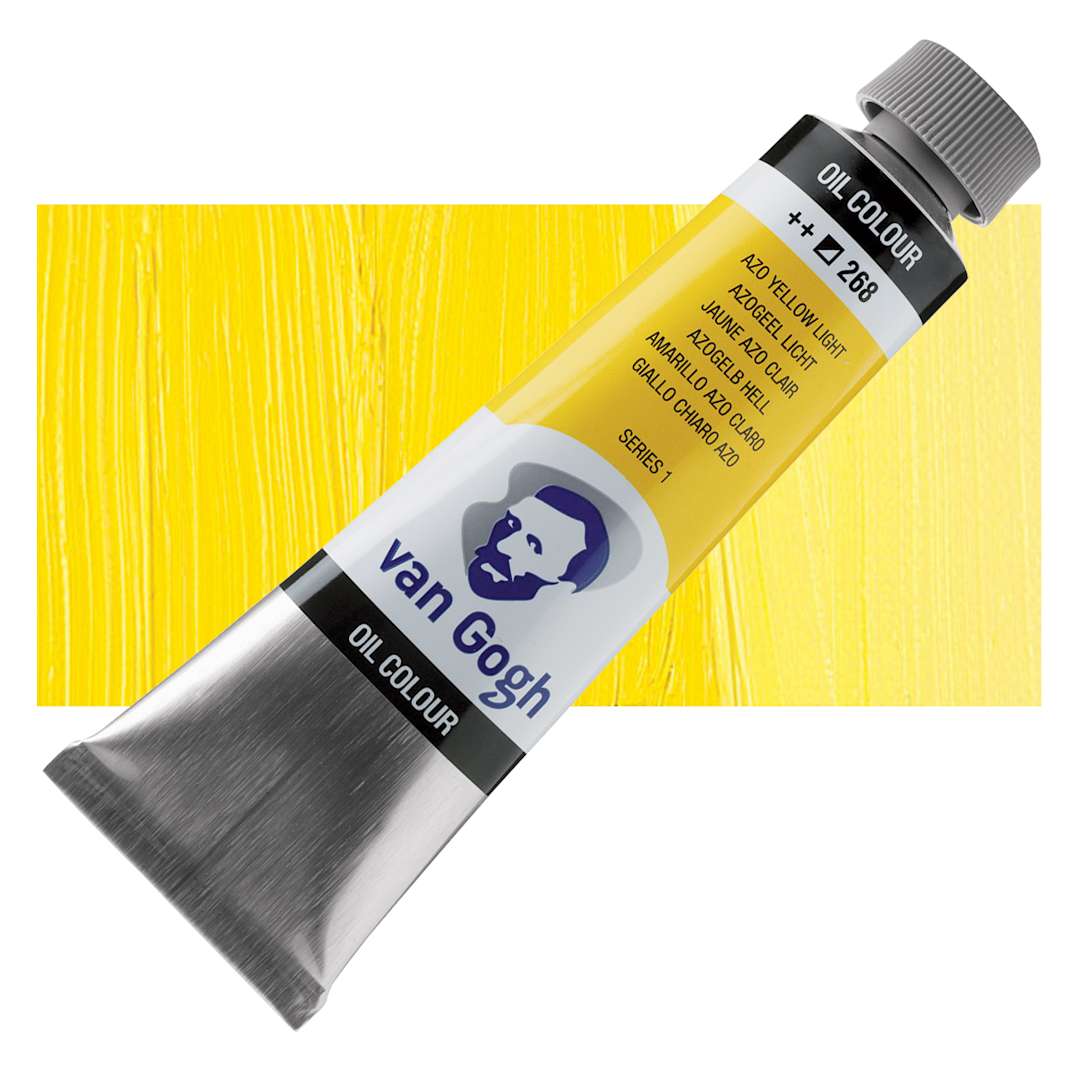 Open in modal - Van Gogh Oil Paint - Azo Yellow Light, 40 ml tube and swatch