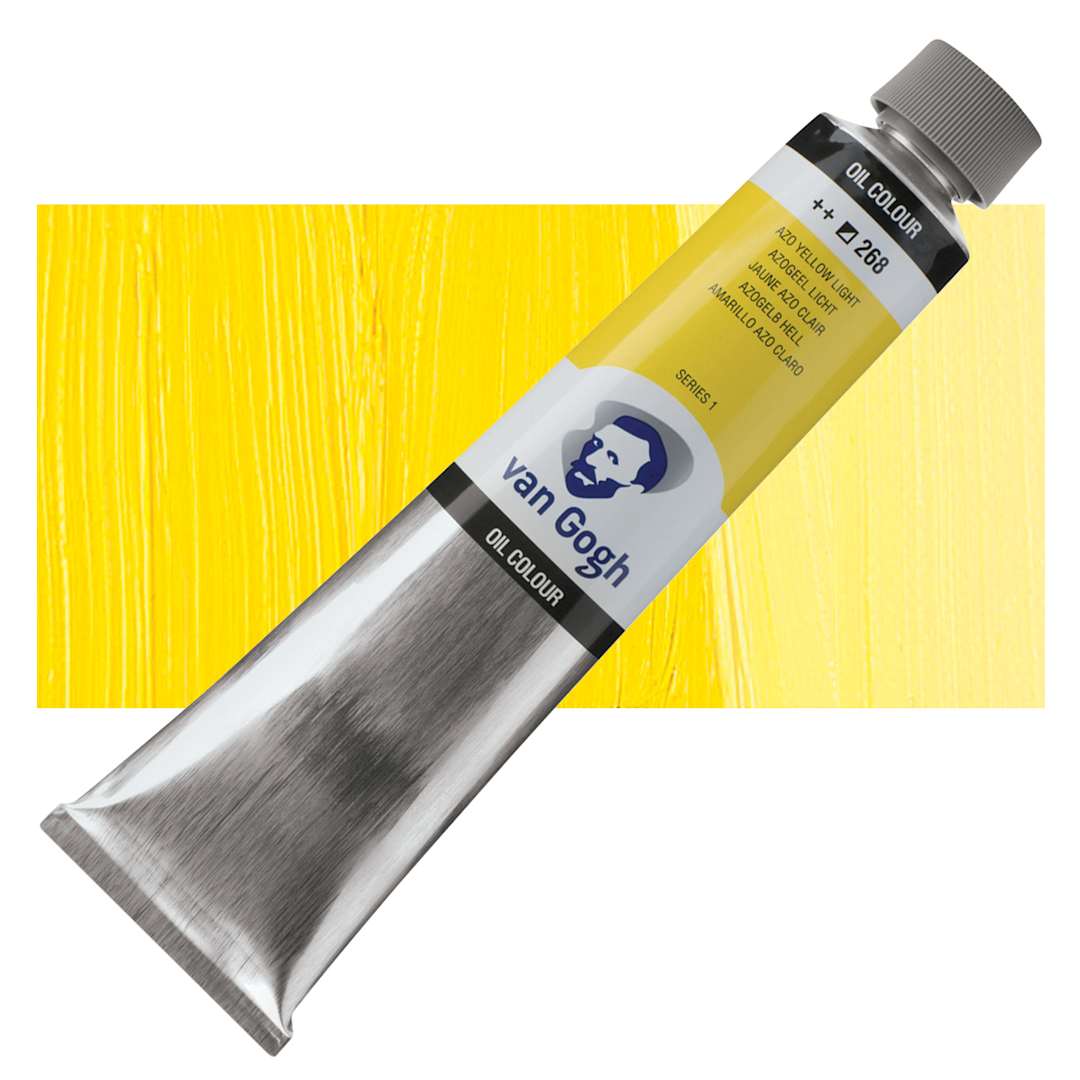 Open in modal - Van Gogh Oil Paint - Azo Yellow Light, 200 ml tube and swatch