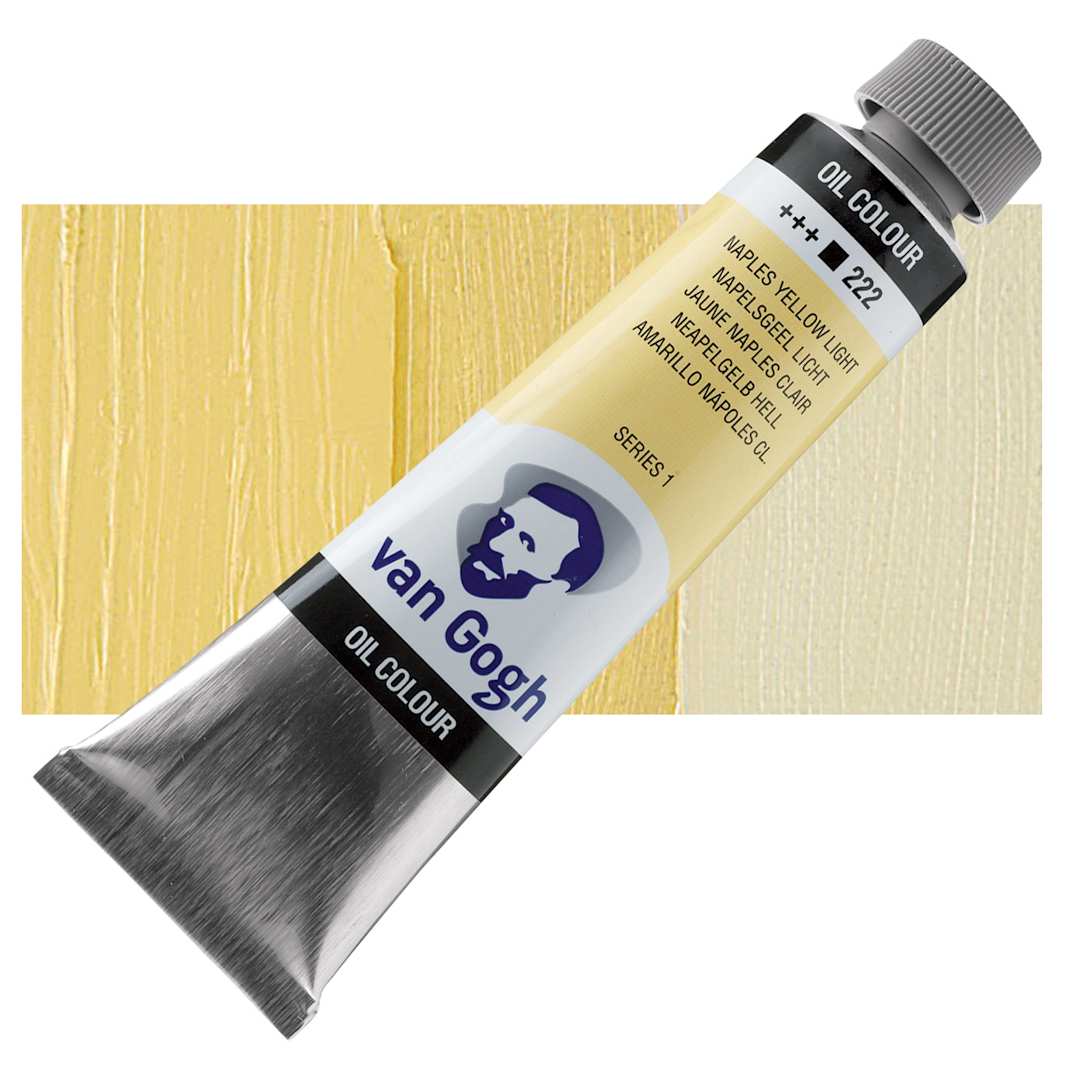 Open in modal - Van Gogh Oil Paint - Naples Yellow Light, 40 ml tube and swatch