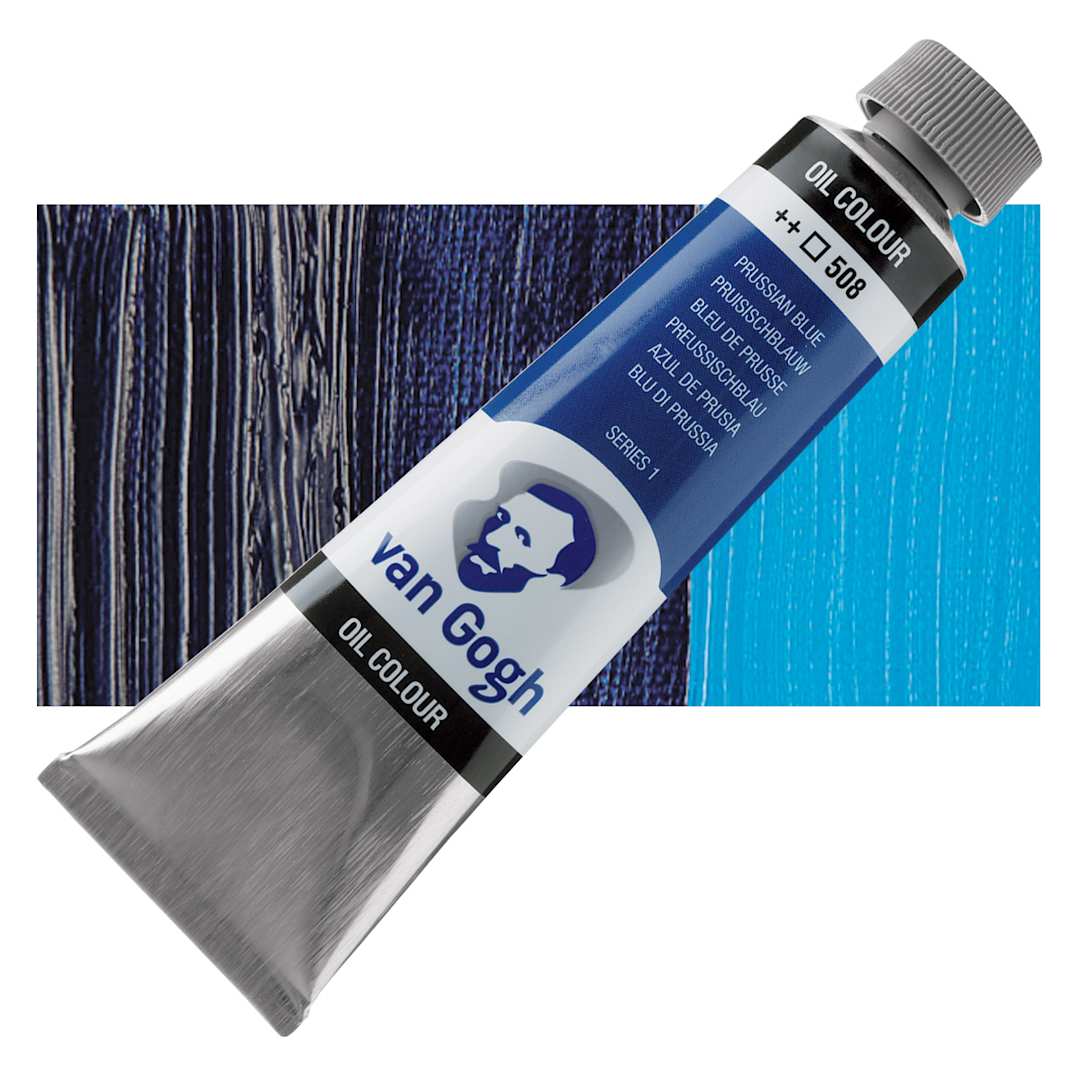 Open in modal - Van Gogh Oil Paint - Prussian Blue, 40 ml tube and swatch