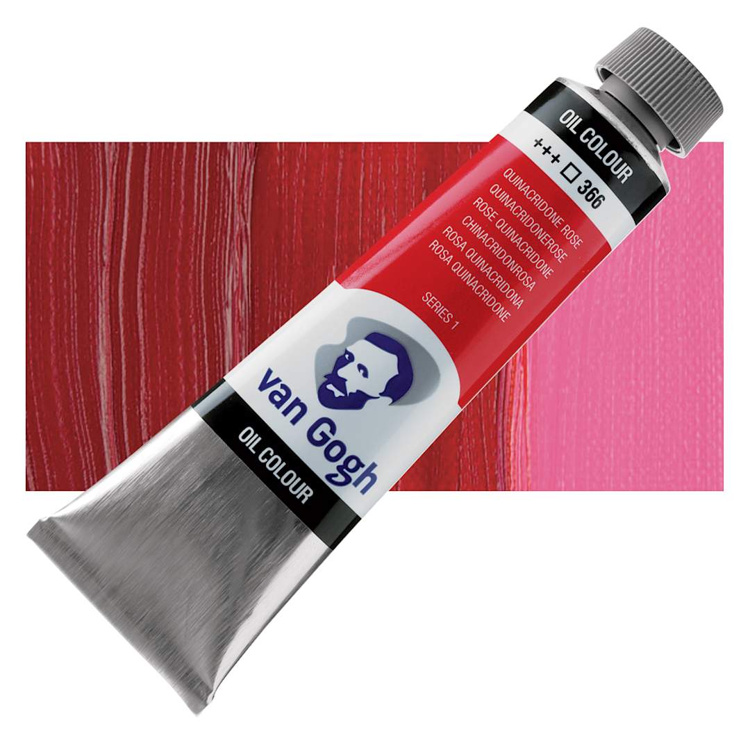 Open in modal - Van Gogh Oil Paint - Quinacridone Rose, 40 ml tube and swatch