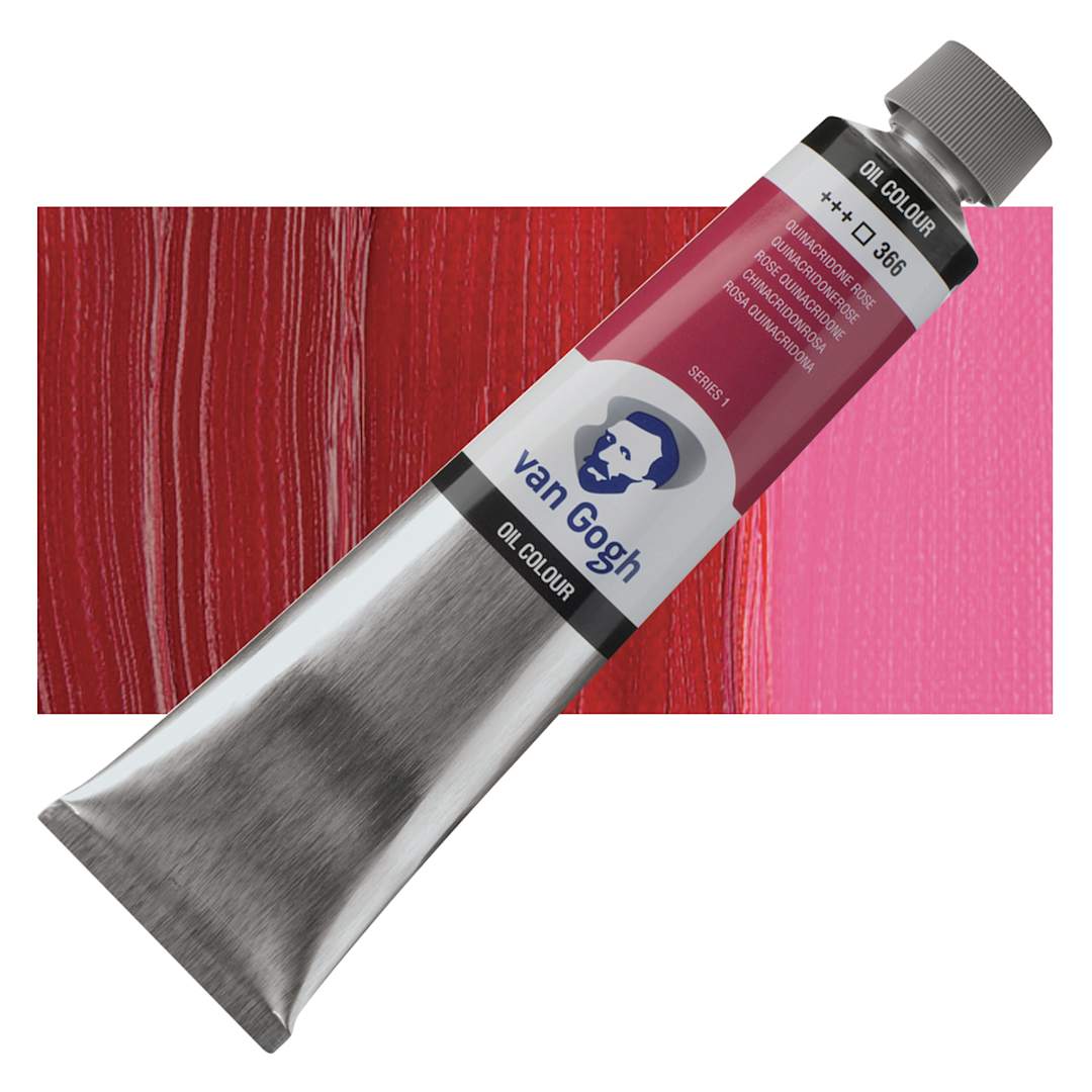 Open in modal - Van Gogh Oil Paint - Quinacridone Rose, 200 ml tube and swatch