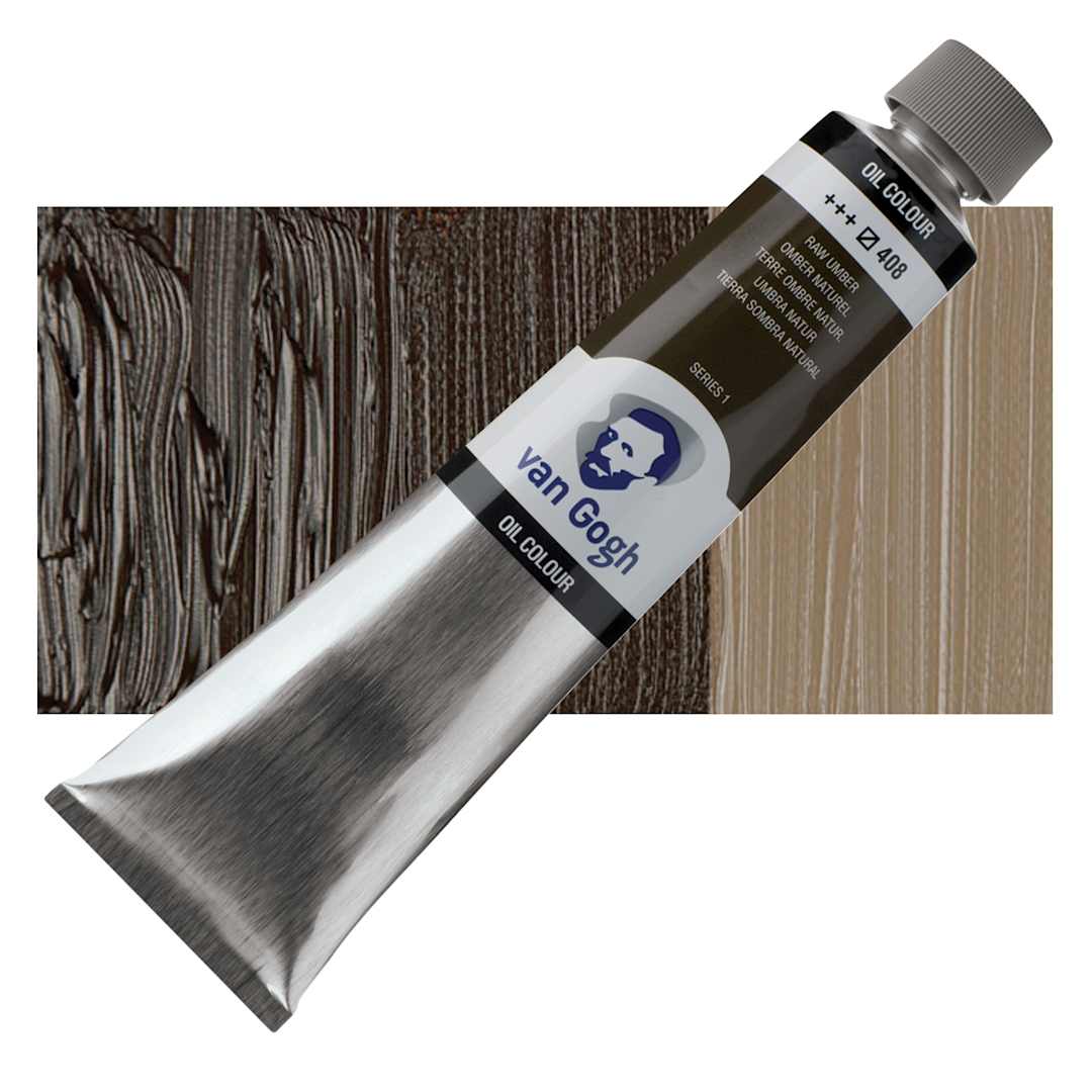 Open in modal - Van Gogh Oil Paint - Raw Umber, 200 ml tube and swatch