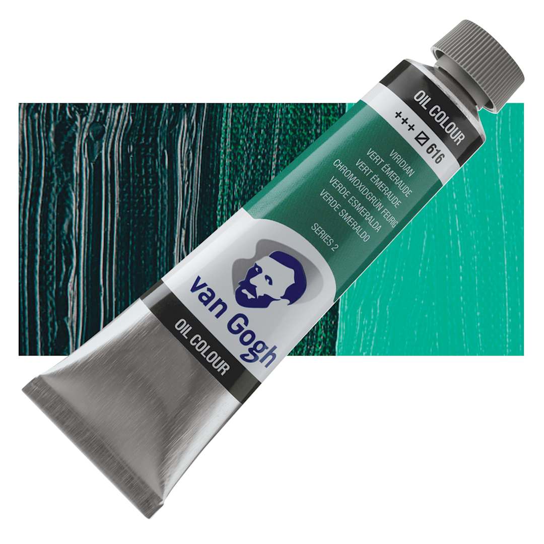 Open in modal - Van Gogh Oil Paint - Viridian, 40 ml tube and swatch