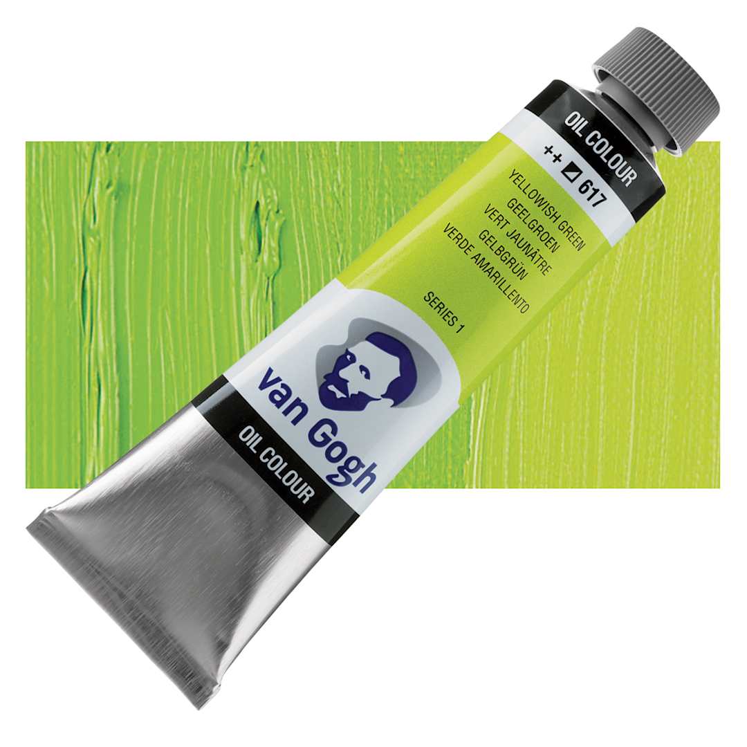Open in modal - Van Gogh Oil Paint - Yellowish Green, 40 ml tube and swatch
