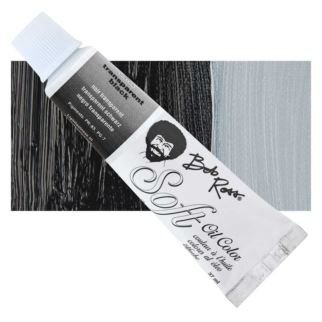 Open in modal - Bob Ross Soft Oil Color - Translucent Black, 1.25 oz tube and swatch