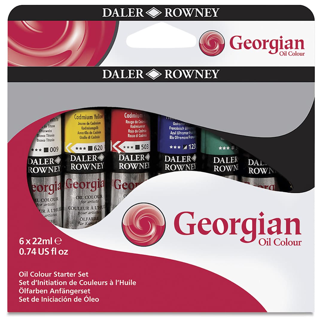 Open in modal - Daler-Rowney Georgian Oil Colors - Starter Set of 6 colors, 22 ml tubes