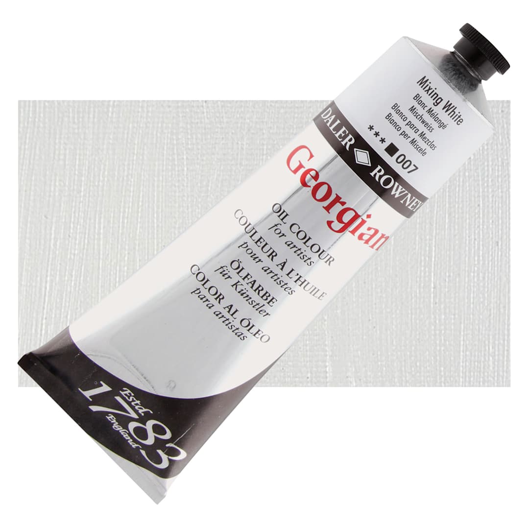 Open in modal - Daler-Rowney Georgian Oil Color - Mixing White, 225 ml  tube and swatch