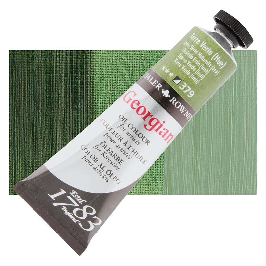Open in modal - Daler-Rowney Georgian Oil Color - Terre Verte Hue, 38 ml tube and swatch