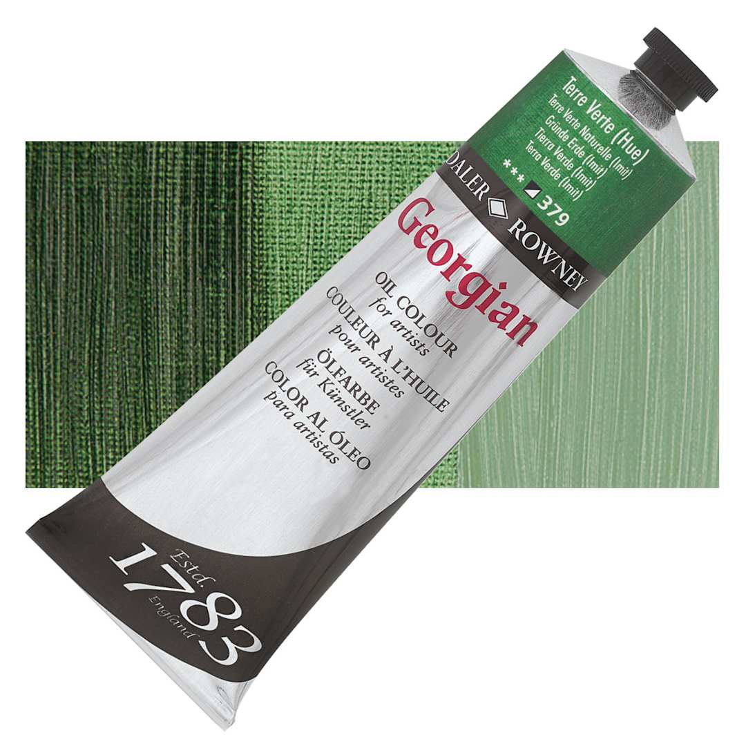Open in modal - Daler-Rowney Georgian Oil Color - Terre Verte Hue, 225 ml tube and swatch