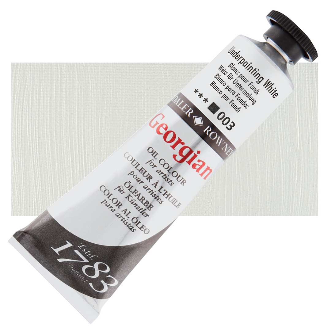 Open in modal - Daler-Rowney Georgian Oil Color - Underpainting White, 38 ml  tube and swatch