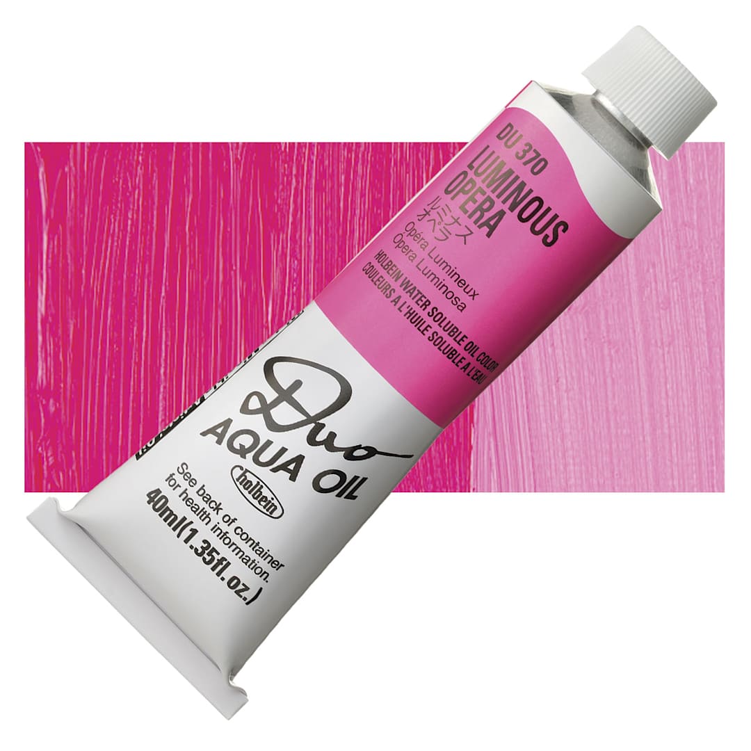 Open in modal - Holbein Duo Aqua Water Soluble Oil - Luminous Opera, 40 ml tube and swatch