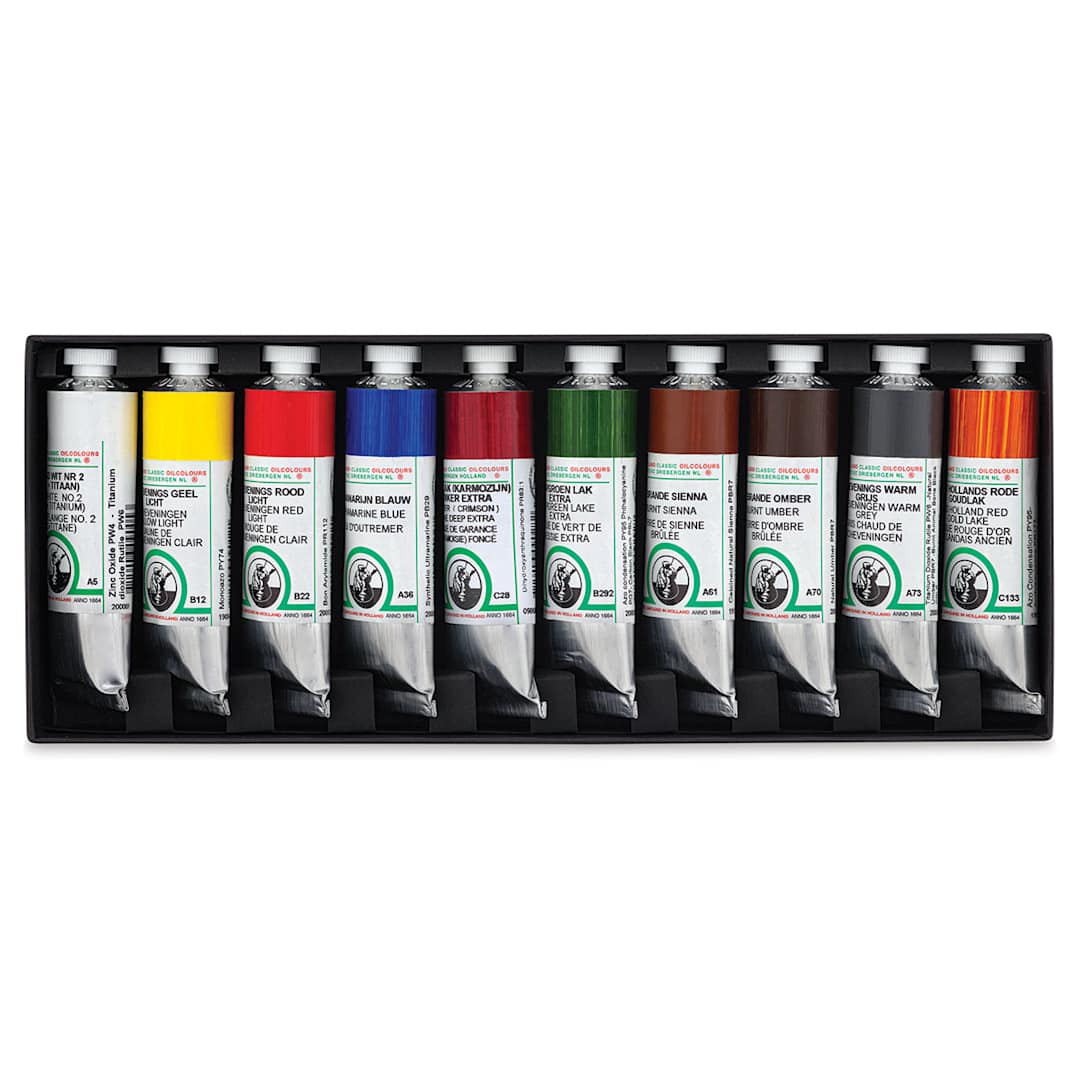 Open in modal - Old Holland Classic Oil Color - Introductory Box Set, Set of 10 Colors, 40 ml tubes
