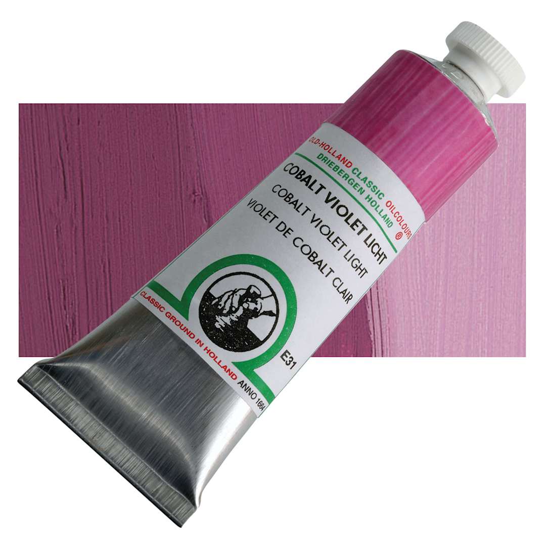 Open in modal - Old Holland Classic Oil Color - Cobalt Violet Light, 40 ml tube and swatch