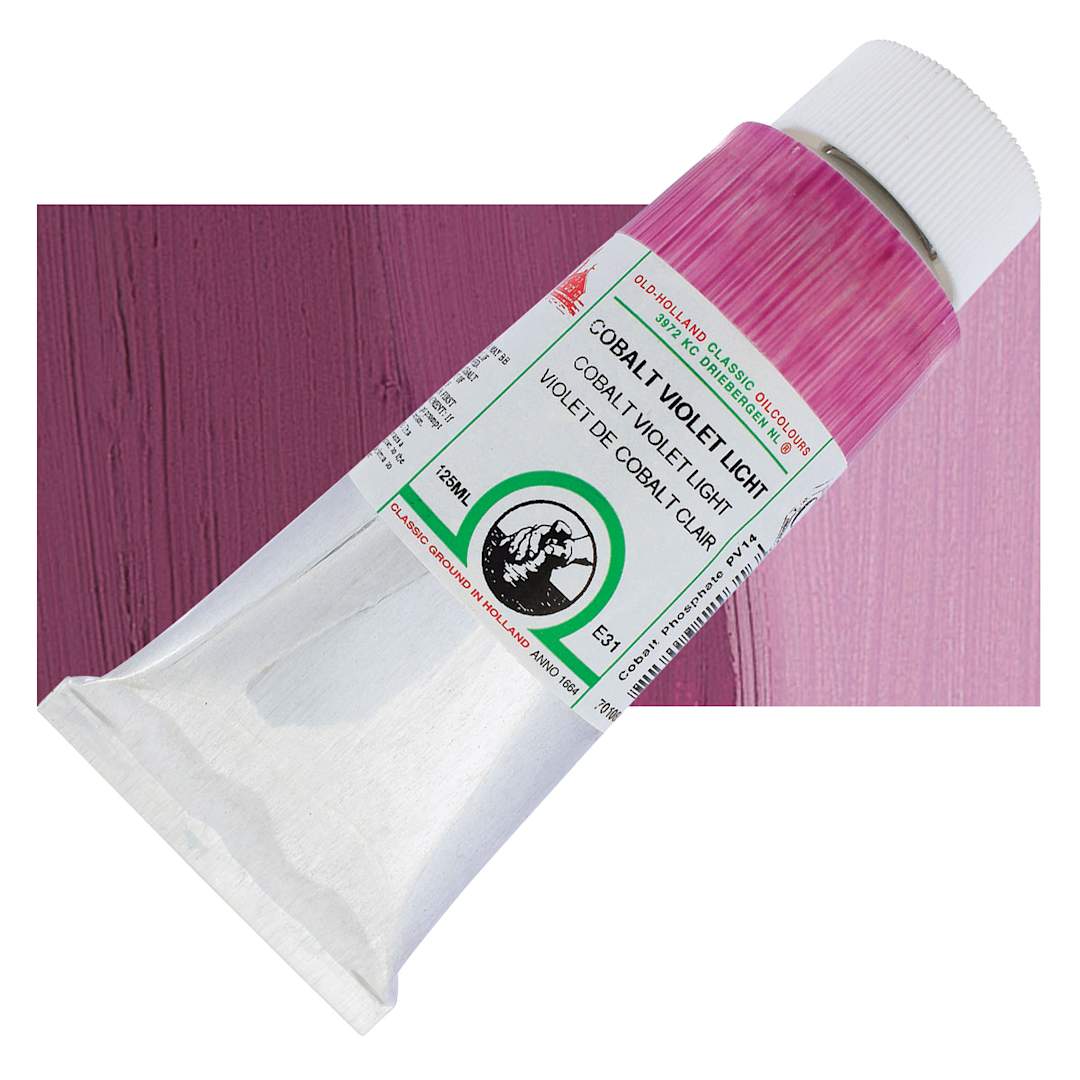 Open in modal - Old Holland Classic Oil Color - Cobalt Violet Light, 125 ml tube and swatch