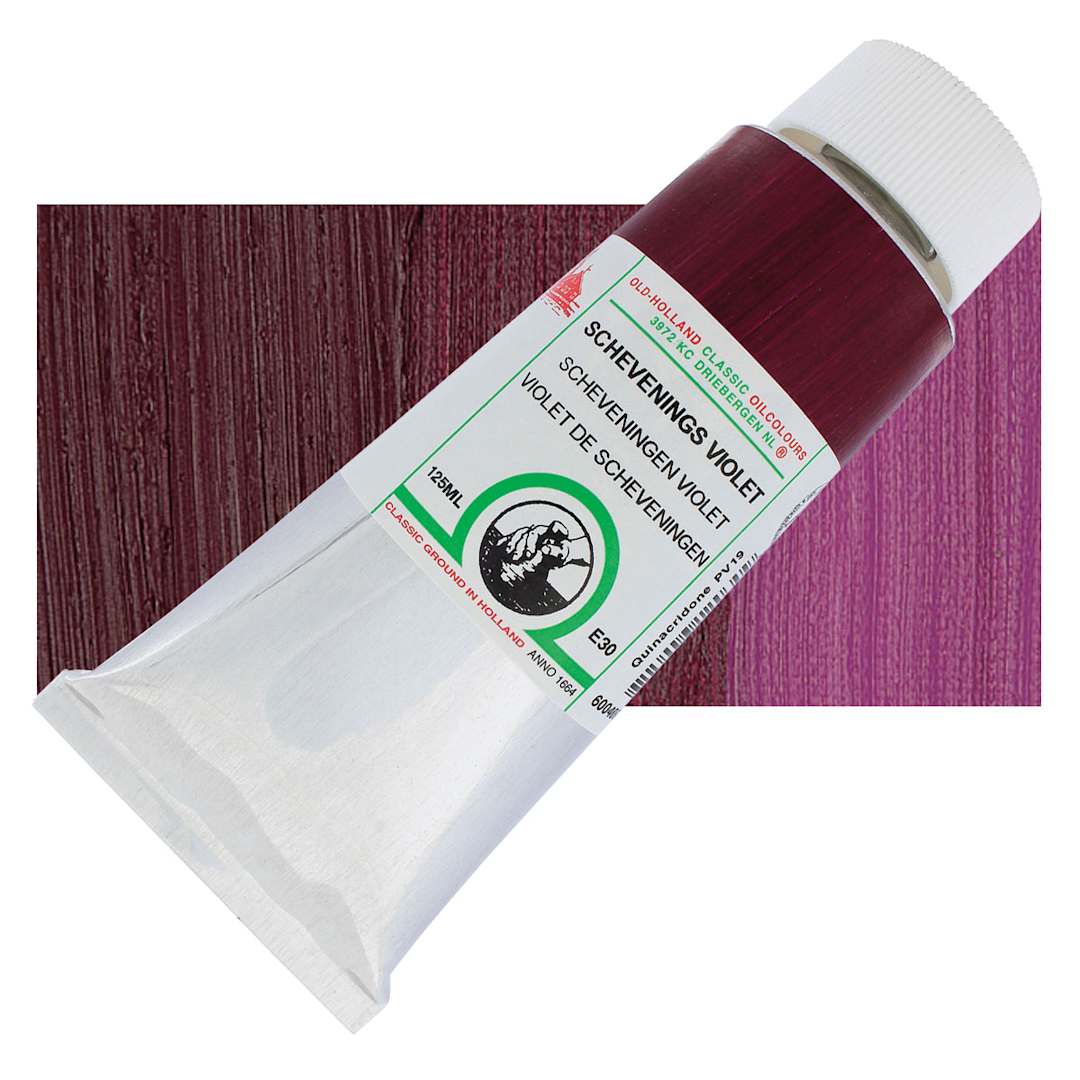 Open in modal - Old Holland Classic Oil Color - Scheveningen Violet, 125 ml tube and swatch