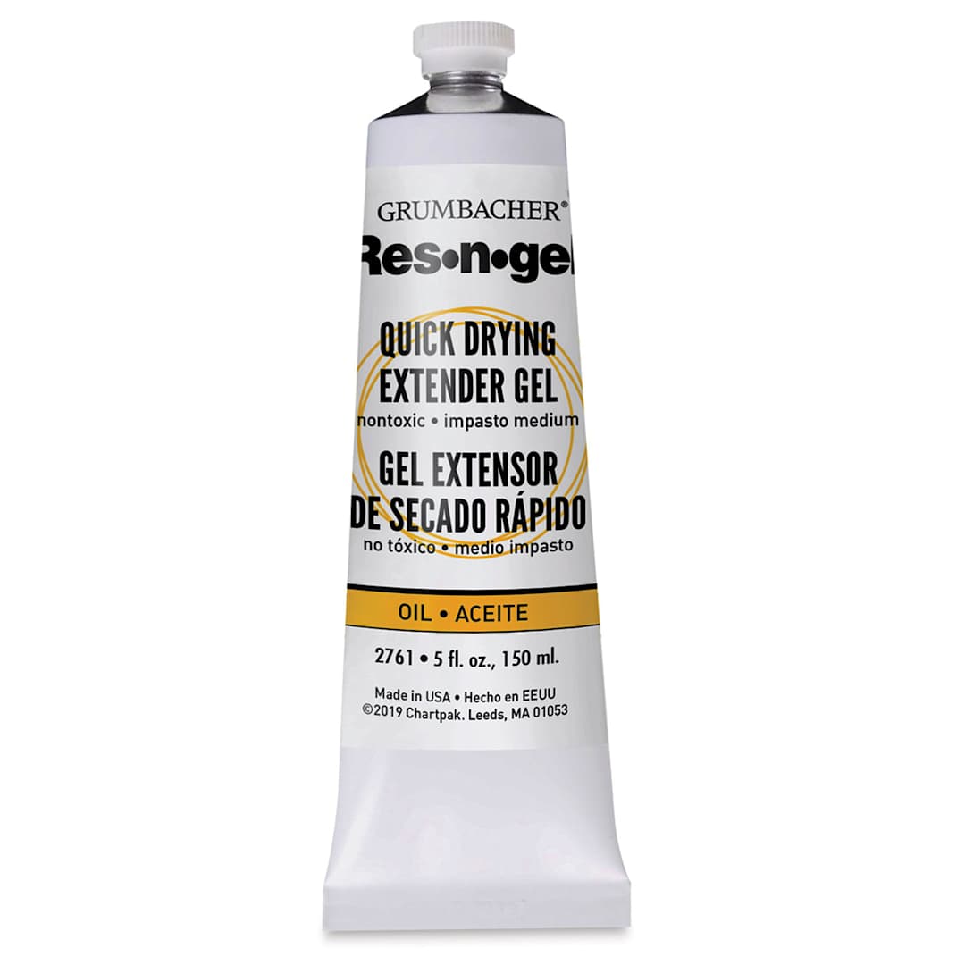 Open in modal - Grumbacher Res-N-Gel Quick Drying Extender Gel - 5 oz Tube shown upright