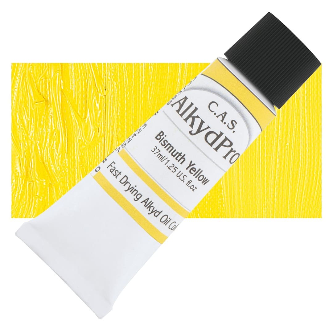 Open in modal - CAS AlkydPro Fast-Drying Alkyd Oil Color - Bismuth Yellow, 37 ml tube and swatch
