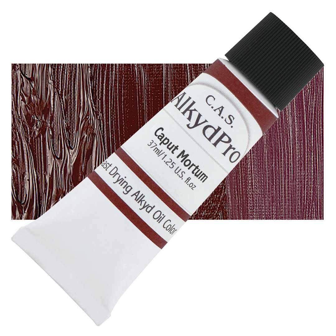 Open in modal - CAS AlkydPro Fast-Drying Alkyd Oil Color - Caput Mortum, 37 ml tube and swatch