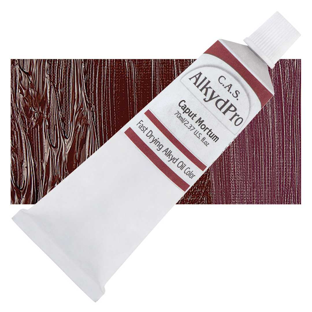 Open in modal - CAS AlkydPro Fast-Drying Alkyd Oil Color - Caput Mortum, 70 ml tube and swatch
