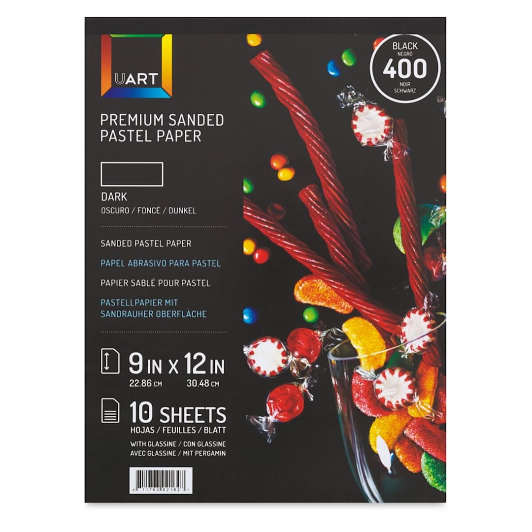 Open in modal - UArt Sanded Pastel Paper Pad - 400 Grit, 9" x 12", 10 Sheets, Dark