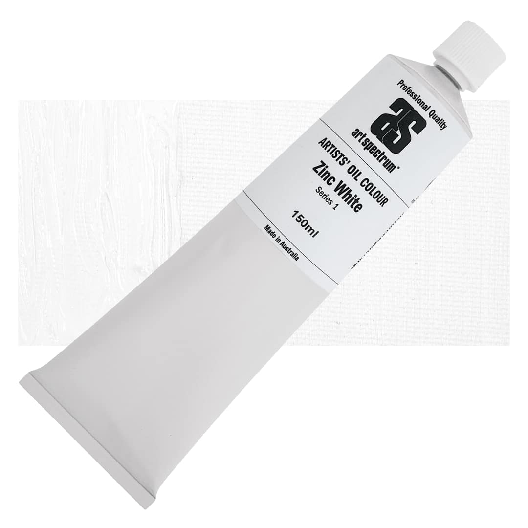 Open in modal - Art Spectrum Artists' Oil Paint - Zinc White, 150 ml tube and swatch