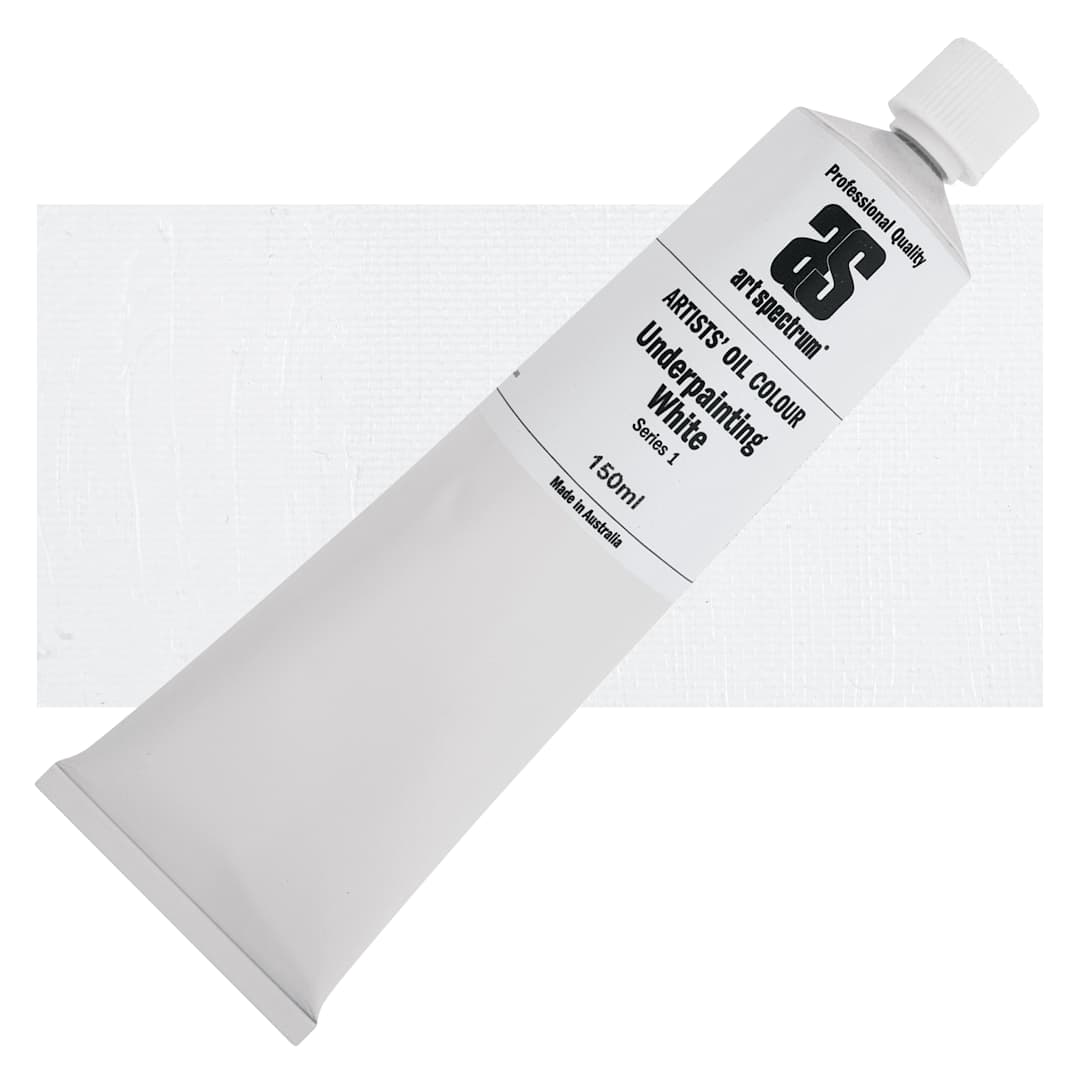 Open in modal - Art Spectrum Artists' Oil Paint - Underpainting White, 150 ml tube and swatch